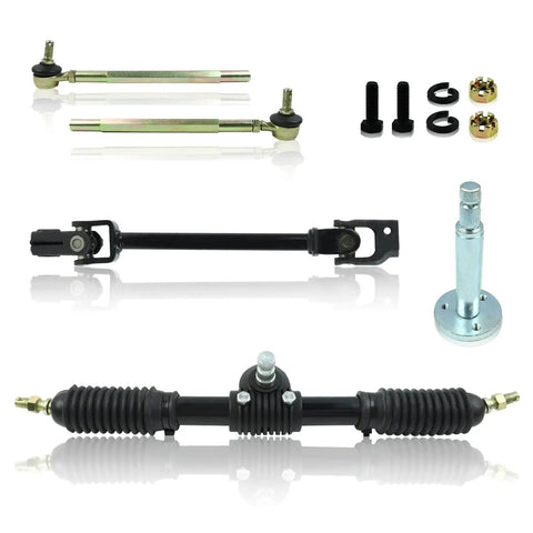 Go Kart Steering Kit With Adjustable Shaft And Tie Rods 445mm Rack Gear Pinion For 110cc Quad Parts