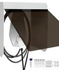 Universal Fit EV Charger Cover Heavy Duty Powder-Coated Iron Frame And Tinted Acrylic Panel For Badass All-Weather Protection From Rain Snow And Sun Damage Wall-Mounted Outdoor Enclosure Box For Electric Vehicle Stations To Keep Your Gear Safe with acrylic panel open.