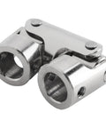 Top Shelf Rc Double Universal Joint Cardan Coupler Gimbal Shaft With Mounting Screws 10X10Mm silver metal design for RC builds.