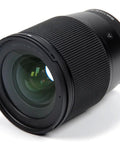 16mm F1.4 DC DN Contemporary Wide Angle Prime Lens For Sony E Mount Low Light Boss With Fast Hybrid AF in black, side view