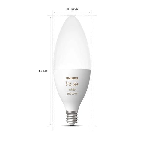 Smart 40W BR39 Color Changing LED Bulb With White And Color Ambiance, E12 Base, 450 Lumens, 1 Pack, dimensions shown
