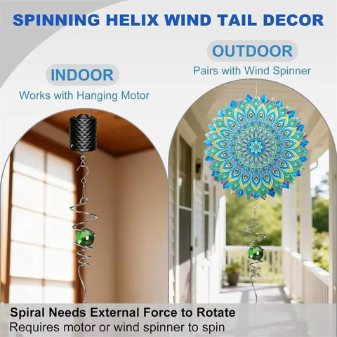 Indoor and outdoor use of Disco Ball Motor With Remote For 6 To 20 Inch Mirror Balls displayed with wind spinner decor