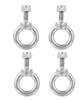 Heavy Duty Lifting Eyebolt Set M4 Ring Eye Bolts 4 Piece Kit With Flat Washer And Nut Lock Washer Built For Stability And Safe Sturdy Performance In Industrial Lifts And Rigging, 304 stainless