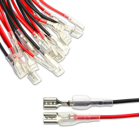 30 Pcs 6.3mm Double Head Crimp Terminal With Insulating Sleeve Red And Black Female Spade Quick Splice Assortment Kit