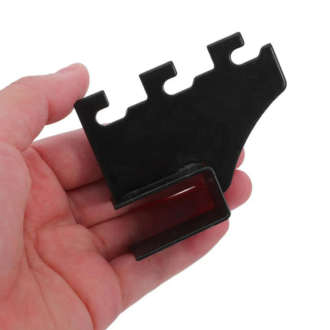 Close-up of a black Heavy Duty Square Pipe Shelf Brackets 2 Pack Stainless Steel Black Wall Mounted Shelf Supports held by a hand