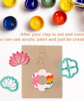 Hella Awesome Mini Flower Polymer Clay Cutters For Crafting Chic Daisy Rose Lotus Shapes With Top Shelf Hobby Molds, colorful clay earrings and molds seen
