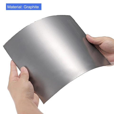 Person holding Flexible Graphite Foil Gasket Sheet 250x200x0.6mm for Electronics Cooling and Heat Dissipation