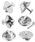 120 Pairs Fresh Silver Butterfly Clutch Tie Tacks With Quick Spring Lock Pin Backs For Zero Fuss Earring Security That Are Totally Solid And Dope For Snapping On Your Go To Accessories Or Daily Street Style Vibes showcasing different angles of silver clutch tie tacks.