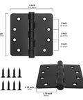 Goldenwarm 4-inch black ball bearing door hinge 3-pack with screws