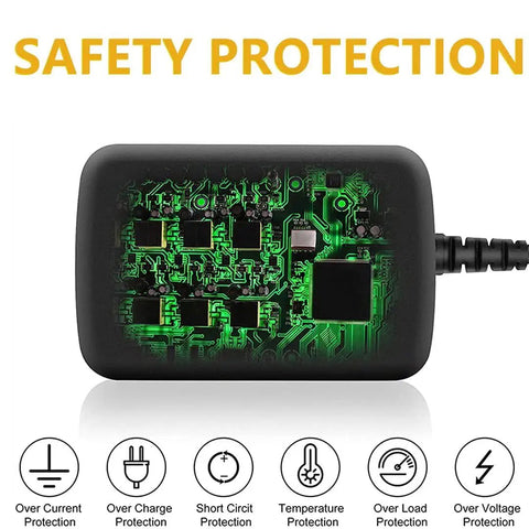 Replacement AC DC Power Adapter For Yamaha MM6 MM8 Keyboard Workstation showing safety protection features and internal circuitry.