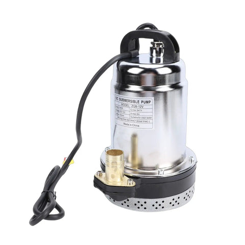 Heavy Duty Submersible Sump Pump With 180 Watt Motor And 26 Foot Cord 1 Inch Outlet view showing durable stainless steel casing and outlet.