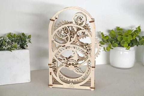 Wooden Mechanical Timer Kit You Build Yourself 20 Minute Clock Puzzle That Actually Runs Hands On DIY Project You Can Finish In A Few Hours For Brainy DIY Lovers And Casual Makers, wooden gear timer