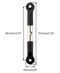 Beefy Drag Link RC Car Parts For 1 To 10 Scale X05 X07W X07 X08 X15W Brushless Monster Trucks And Cars Replacement Rod Linkage Durable High Performance Spare Parts, 70.3mm silver rod with 10mm ends