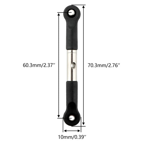 Beefy Drag Link RC Car Parts For 1 To 10 Scale X05 X07W X07 X08 X15W Brushless Monster Trucks And Cars Replacement Rod Linkage Durable High Performance Spare Parts, 70.3mm silver rod with 10mm ends