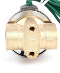 Brass Electric Solenoid Valve AC110V Normally Closed 2-Way 1/4 Inch NPT High Temperature Range -5 to 180 C front view