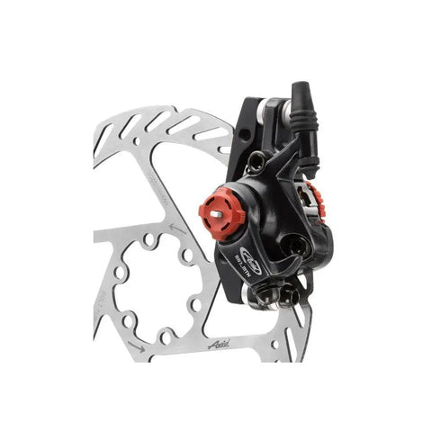 Heavy Duty MTB Disc Brake Set For Front Or Rear Bike Includes Kickass 160Mm Rotor Aluminum Caliper close-up of caliper and rotor