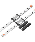 Two Pack 250mm MGN12 Linear Guide Rail Set with Two MGN12H Carriage Blocks and Two Mini Guides for DIY 3D Printer and CNC Machines