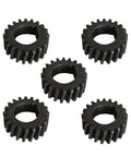 5 Piece Push Bike Gear Flywheel Bevel Pinion Kit For 66cc 80cc Gas Powered Motorized Bicycles Replacement Durable Small Bevel Wheel Set To Gear Up Your Ride, showing five replacement bevel gears, black, circular with teeth.