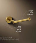 Elate Toilet Paper Roll Holder Brushed Moderne Brass Minimalist Yet Premium Metal Build Corrosion Resistant And Built To Last