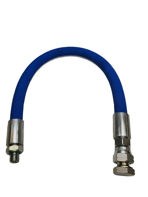 Blue steel and rubber hose, Upgraded Engine 12mm Oil Drain Hose For Easy Oil Change 18 Inch Length M12x1.5 Thread Three Eighth Inch ID Oil Drain Aid