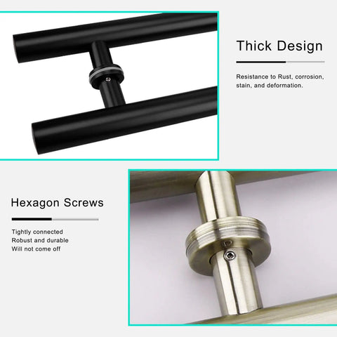 Modern Round Sliding Barn Door Handle For Glass And Wood Doors, Sturdy Bronze Finish - close-up of handle design details