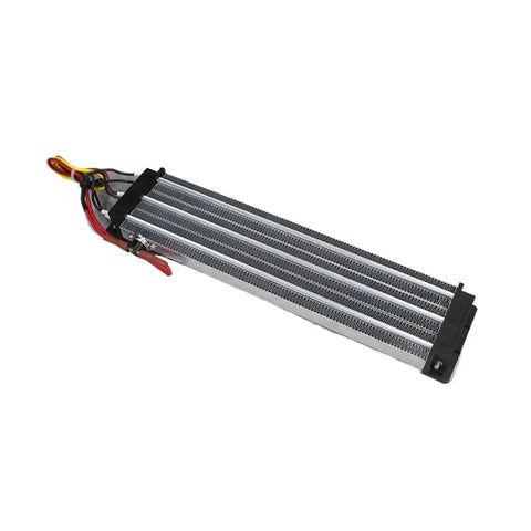 Heavy Duty Industrial PTC Ceramic Air Heater 330 X 76mm 220V 2500W AC DC with aluminum fins exposed.