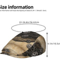 Cool Custom Fit All Over Print Newsboy Cap With Adjustable Twill Buckle And Soft Sweatband For Ultimate Sun Shield Style That Keeps You Dry In Any Weather, showing size dimensions.