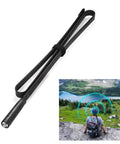 Dual Band Ham Radio Antenna Foldable 42.5 Inch 136-520MHz CS Tactical SMA Female next to a hiker overlooking a lake view