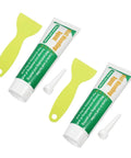 Two Pack Wall Repair Cream Kit With Scraper And Precision Applicator For Quick Interior And Exterior Crack Repair Self Adhesive Paste For DIY Home Projects, showing tubes, scrapers, and applicators.