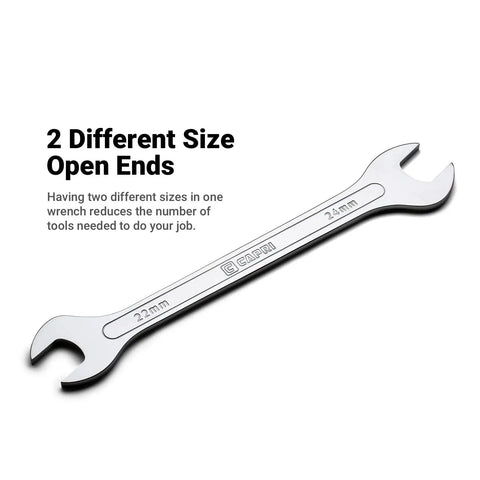 Ultra Thin 10 Mm X 11 Mm Open End Wrench With 15 Degree Angled Head Capri Tools Premium Forged Steel 2.6 Mm Ultra Low Profile