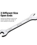 Open end wrench with two different size ends, marked 22mm and 24mm, shown on a white background.