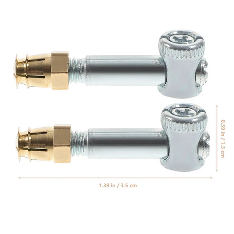 Must Have Furniture Assembly Screw Kit 35mm Invisible Connecting Nuts 4pcs For Cabinets And Furniture Repair And Installation Hardware Set Easy To Install For DIY Cabinet And Furniture Projects, showing two metal connectors with dimensions.