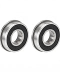 Ten Pack Flanged Bearings One Half Inch Bore And One And One Eighth Inch Outer Diameter For Wheel Hubs Beefed Up Heavy Duty Replacement For Wheelbarrows Garden Carts And Hand Trucks With Secure Flange And Smooth Rolling, pair of steel flanged bearings