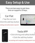 Image showing easy setup for Hella Durable Smart Zirconia Ceramic Key Ring For Tesla Model 3 Y X S Cybertruck pairing methods.