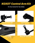 Beefed Up Front Lower Control Arm With Ball Joint Assembly For Subaru Forester 2014 2015 2016 2017 2018 Driver And Passenger Sides With Front Stabilizer Sway Bar End Links Replacement Kit For Improved Handling And Ride, black steel parts