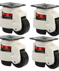 Heavy Duty Adjustable Swivel Furniture Casters With Locking Brakes Easy Quick Snap Install Smooth Nylon Rollers set of four