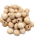 Unfinished Natural Wood Honeycomb Beads Set Dope 30 Pieces Each 22mm By 20mm DIY Jewelry Spacers For Necklaces Bracelets And Earrings