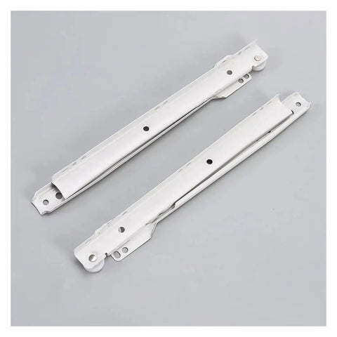 Ultra Quiet Furniture Pulley Kit For Two Section Cabinets With Keyboard Roller, 16 Inch drawer slides on grey background