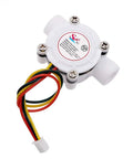 Water Flow Sensor 0.3-10 L/Min Hall Effect Turbine Meter with G3/8 Thread, visible wiring and XH2.54 3-Pin Plug connection