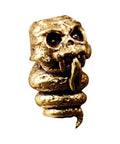 All New Vintage Copper Keychain Charm With 8mm Antique Brass Rings For Leather Bags Or Outdoor Gear To Give Your Stuff A Cool Old School Retro Vibe - Skull and Snake Design