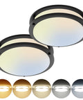12 Inch Dimmable LED Ceiling Light Two Pack with 5CCT Adjustable Color Temperature 2700K 3000K 4000K 5000K 6500K 36W Black Modern Ceiling Fixture