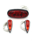 Bright LED Tail Light For Electric Tricycles And Ebikes 24V 36V 48V Compatible Turn Signal Waterproof Rear Warning Light With High Visibility For Night Riding Easy Mount For Multiple Models, red lens with wire