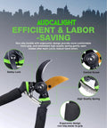4 Pack Titanium Bypass Pruning Shears With Ergonomic Grips And Stainless Blades, showing ergonomic handle design features.