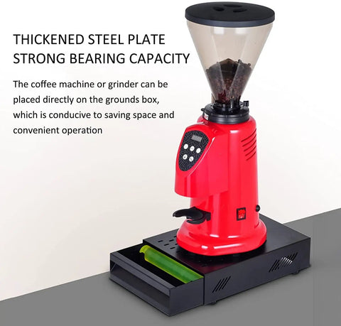 Real Deal Stainless Steel Knock Box For Espresso Machines Heavy Duty Grounds Container Anti Slip Base No Sweat Cleanup with grinder.