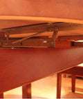 Heavy Duty Telescoping Folding Hinge With Self Locking Bracket And Hydraulic Cushion For Fold Flat Tables under wooden table.