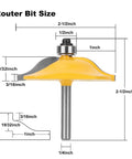 Three Piece One Quarter Inch Shank Round Over Cove Router Bit Set dimensions diagram woodworking tool