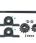 Five Eighths Inch By Twelve Inch Jackshaft Kit For 35 Chain With Two Pillow Block Bearings Two Shaft Collars Fourteen Tooth And Ten Tooth Sprockets Beefed Up Ready To Install For Go Karts And Mini Bikes