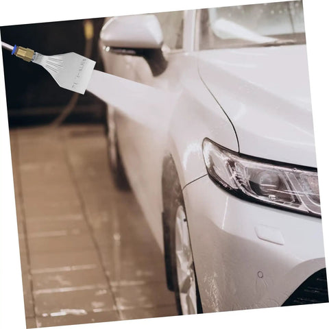 Heavy Duty Industrial Compressed Air Nozzle Spray Attachment in use on a car for efficient drying cleaning.