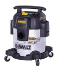 Solid Pick 5 Gallon Wet And Dry Shop Vacuum Featuring Stealth Sonic Quiet Motor with wheels for easy movement.