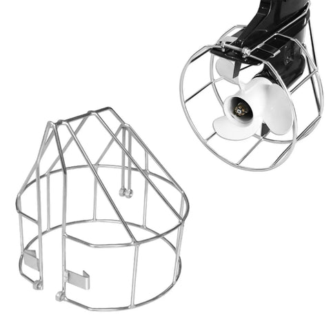 Outboard Propeller Guard Mesh Cover And Safety Cage For 18 HP Marine Motors Stainless Steel Protective Shield Easy No Drill Install